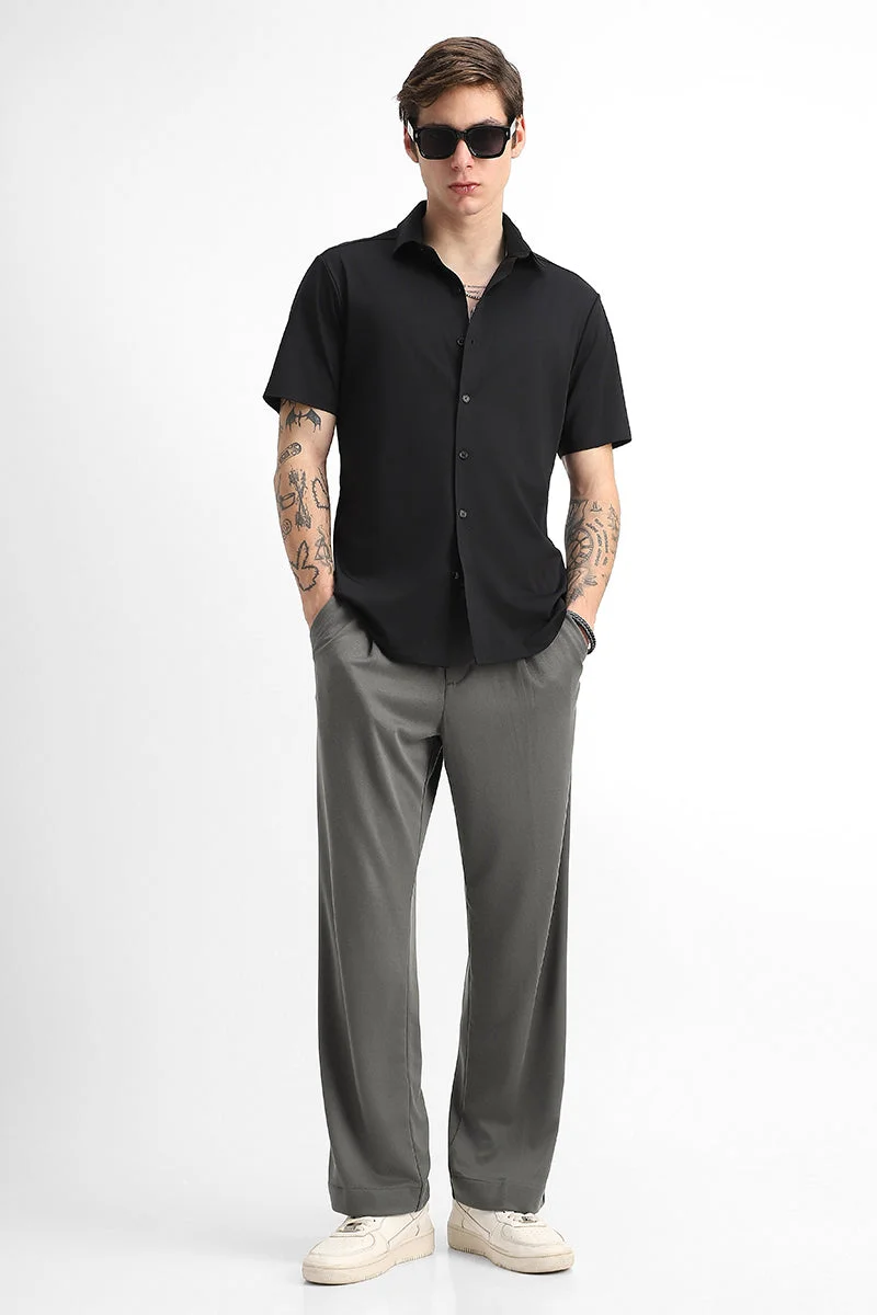 Snitch Grey Loose Fit Stretch Trousers for Men | Best Price UAE